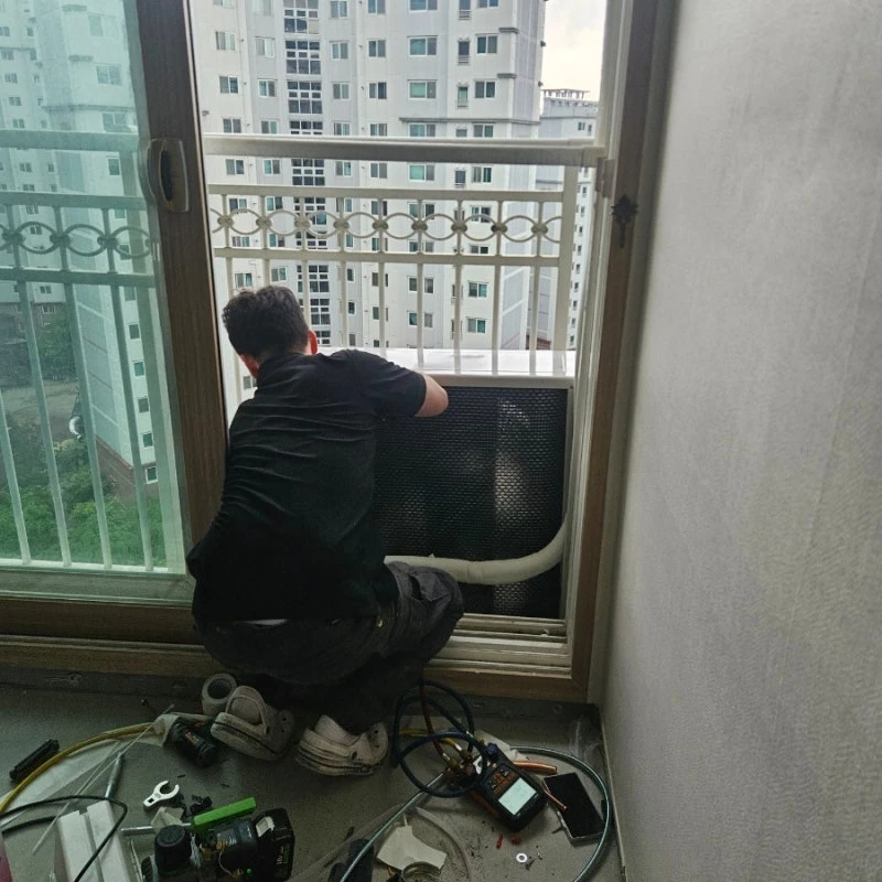 남양주 진접 신안인스빌 시스템에어컨 4대 설치 후기, 구축 아파트 인테리어 현장 시공 · 시공 사진 7