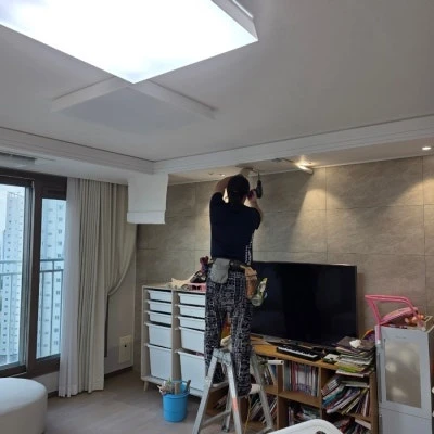 평택 동문굿모닝힐 시스템에어컨 거주 중 보양시공 후기 · 시공 사진 18