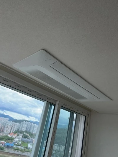 남양주 진접 원일궁의문 시스템에어컨 마감작업 후기 · 시공 사진 7