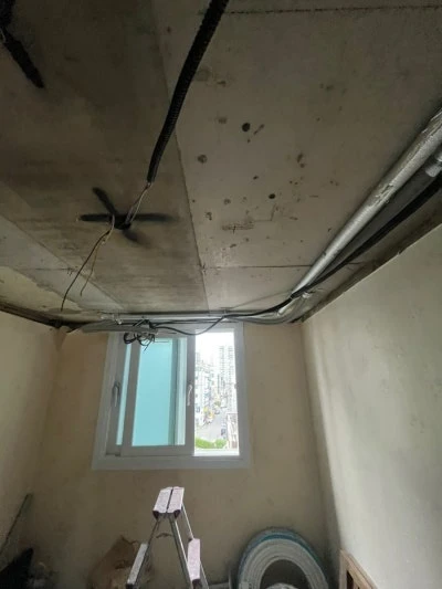인천 작전현대1차 아파트 인테리어, 시스템에어컨 선배관 시공 후기 · 시공 사진 18
